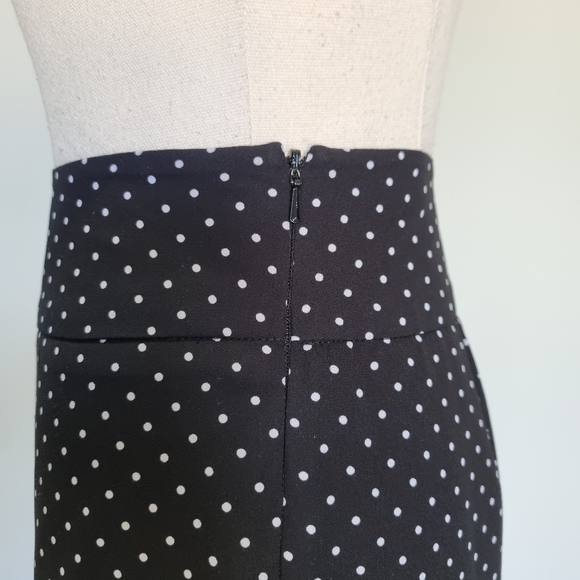 Review Black & White Polka Dot High Waist Wide Leg Cullottes Size 10 - Picture 6 of 7